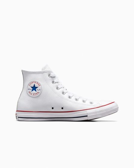 Zapatillas Altas Converse Chuck Taylor All Star Cuero Mujer Blancas | PE 4E8275